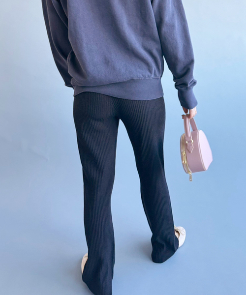 エディットフォールル　ラメリブニットパンツ　ブラウン EDIT. FOR LULU パンツ ラメリブニットパンツ レディース