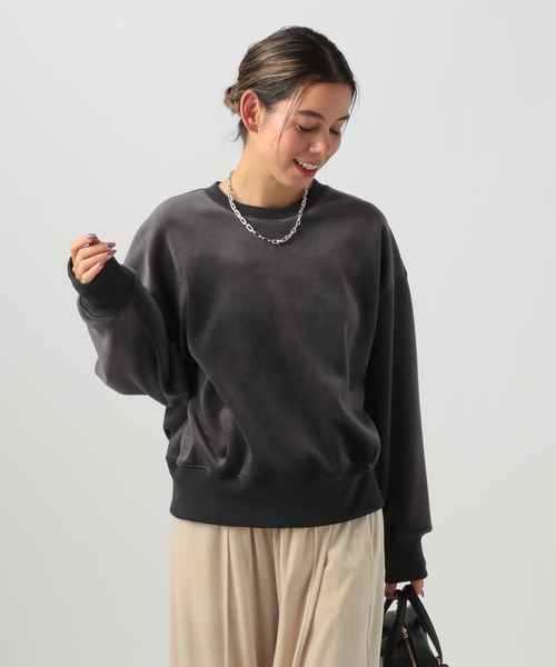 トレーナー スウェット 「なめらかな肌ざわり」ソフトコーデュロイプルオーバー レディース BAYFLOW トレーナー スウェット 「なめらかな肌ざわり」ソフト