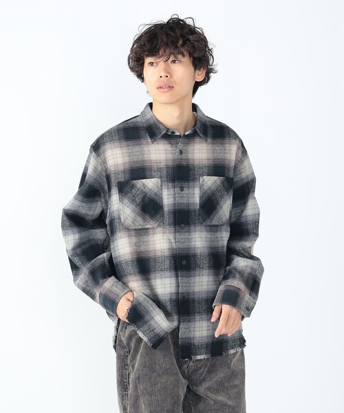 BEAMS FUTURE ARCHIVE ダメージチェックネルシャツ BEAMS FUTURE ARCHIVE ダメージチェックネルシャツ BEAMS FUTURE