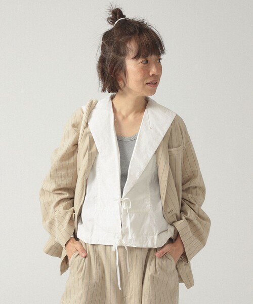 BEAMS BOY ベージュ ベスト BEAMS BOY ビームスボーイ レディース ベスト/ノースリーブ