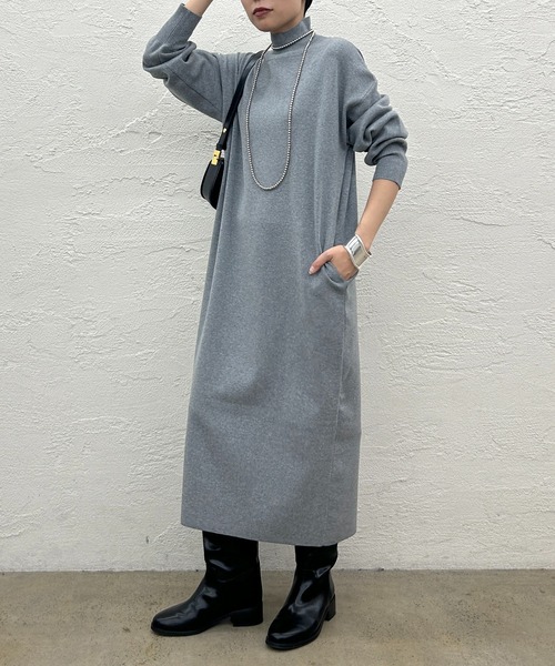 Loungedress グレー ロングニットワンピース F Loungedress（ラウンジドレス） ニットワンピース FREE グレー