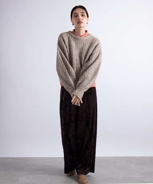 「MAISON BREEZE」 イージーパンツ FREE ブラウン レディース_画像6