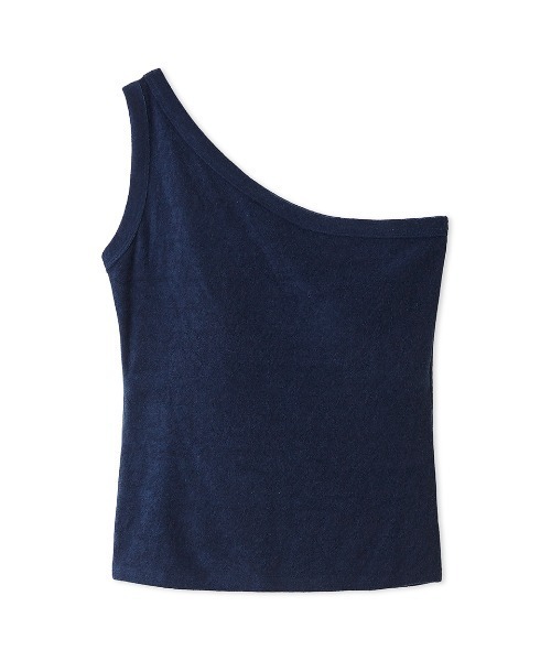 null. tシャツ パイルワンショルダートップス レディース