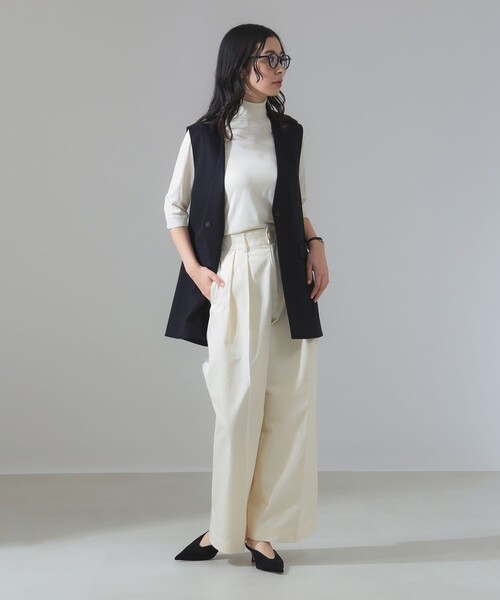 【専用】Demi-Luxe BEAMS ダブルクロス ベルテッドジレ　36 美品】Demi-Luxe BEAMS コットン ラペルレス ジレ - メルカリ