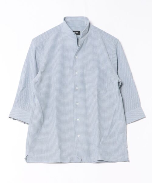 MEN'S BIGI（メンズビギ） シャツ 半袖 カラミ織風サッカー七分袖