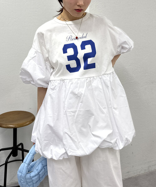 w closet（ダブルクローゼット） tシャツ バルーンミニTワンピース