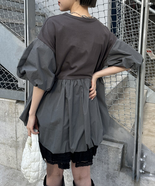w closet（ダブルクローゼット） tシャツ バルーンミニTワンピース