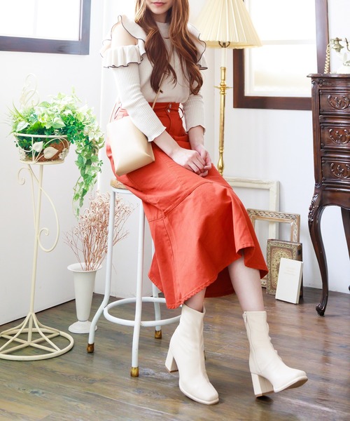 「attagirl」 ショートブーツ S アイボリー レディース_画像4