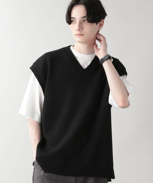 「RAGEBLUE」 ノースリーブニット LARGE ピンク メンズ