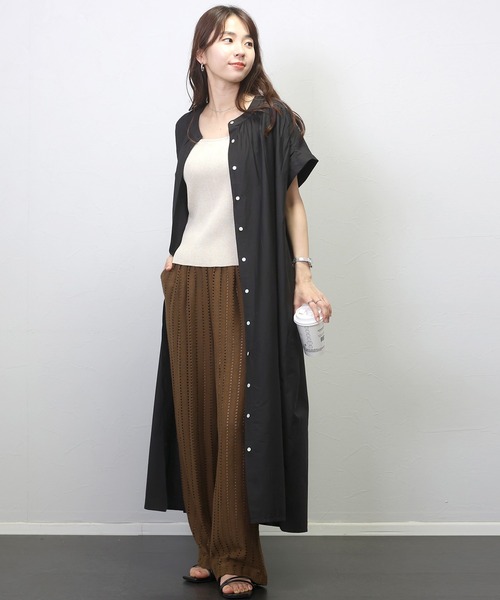 DT☆WEEKEND MAX MARA「TAY」コットンポプリン ロングワンピース Aletta vita ワンピース コットンポプリン前開きロング