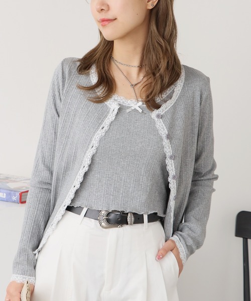 レースキャミ付きアンサンブル レースキャミアンサンブル（ニット