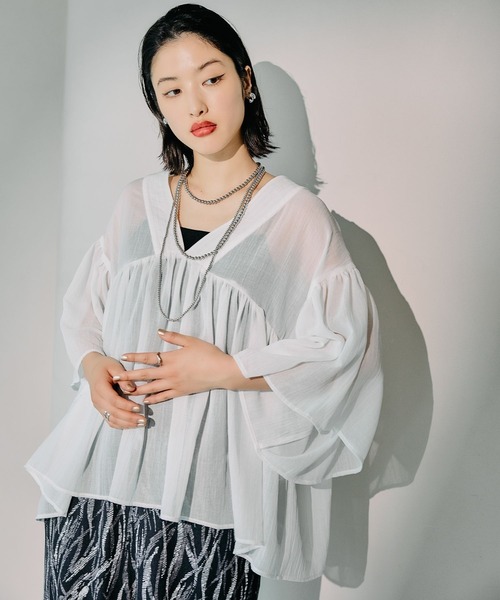 未使用の様子 FELIPE OLIVEIRA BAPTISTA ブラウス Rose Tiara｜オーバーピンタックブラウス | Rakuten Fashion