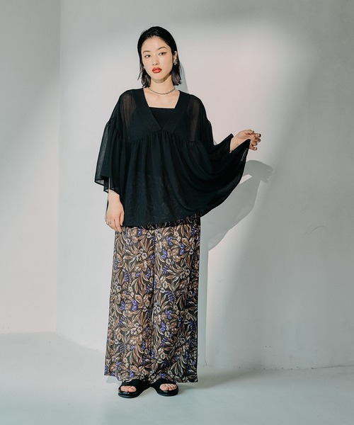 LEPSIM ブラウス シャツ たっぷりギャザーVブラウス 242753 レディース