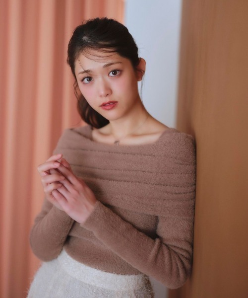 tシャツ Off shoulder Knit Top-オフショルニットトップス レディース メンズ