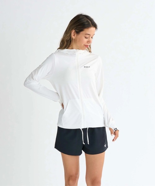 新品　roxy パーカー　ラッシュガード　長袖　L 白　大人気 Roxy - 新品 roxy パーカー ラッシュガード 長袖 L 白 大人気の通販 by