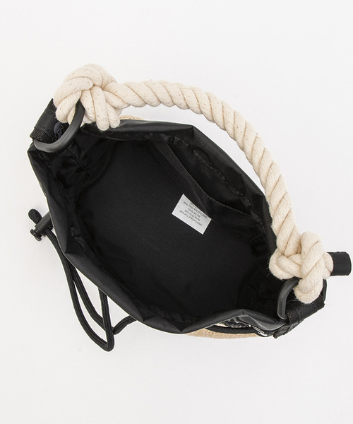 ★LeSportsac★ラフィア調 MINI BUCKET RAFFIA MINI BUCKET/ブラックラフィア / LeSportsac