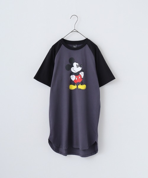 Disney ミッキーマウス 半袖ワンピース　チュニック　エプロン　L MICKEY MOUSE（ミッキーマウス） ワンピース ワンピース KIDS キッズ
