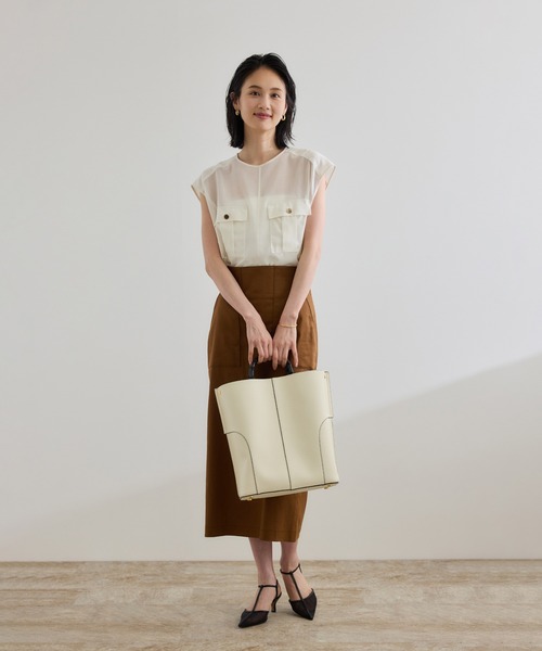 【オフホワイト（15）】【洗える】サファリ シアーブラウス ROPE'｜【洗える】サファリ シアーブラウス | Rakuten Fashion(楽天