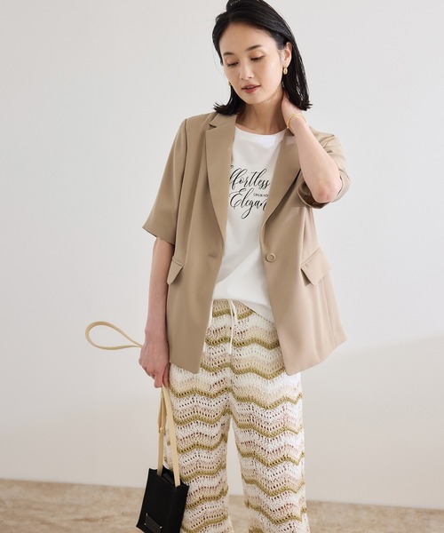 驚きの価格が実現！ ROPE' コート ハーフスリーブ トリアセバックサテン アウター ジャケット・アウター