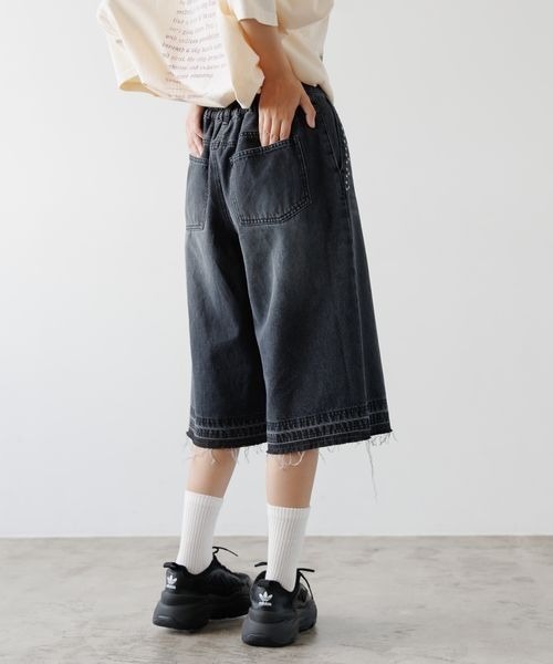 PBLIM ハーフパンツ ワイドパンツ ジーンズ デニム デニムパンツ