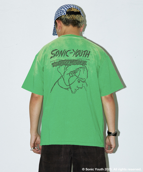 sonic youth tシャツ（ファッション）（色：グリーン系）の