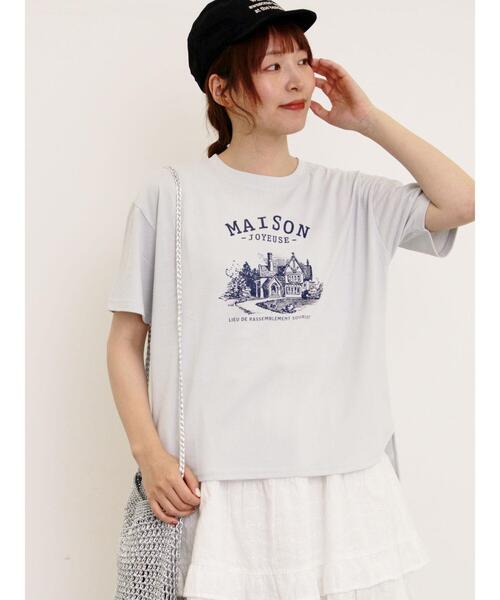 Samansa Mos2（サマンサモスモス） tシャツ 建物プリントTシャツ