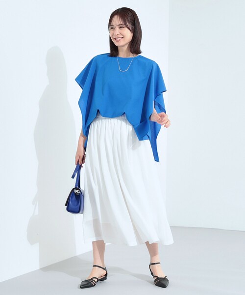 ワイドパンツ パンツ 「クールエアー素材／UVケア／セットアップ可能」エアリーフレアパンツ レディースの画像