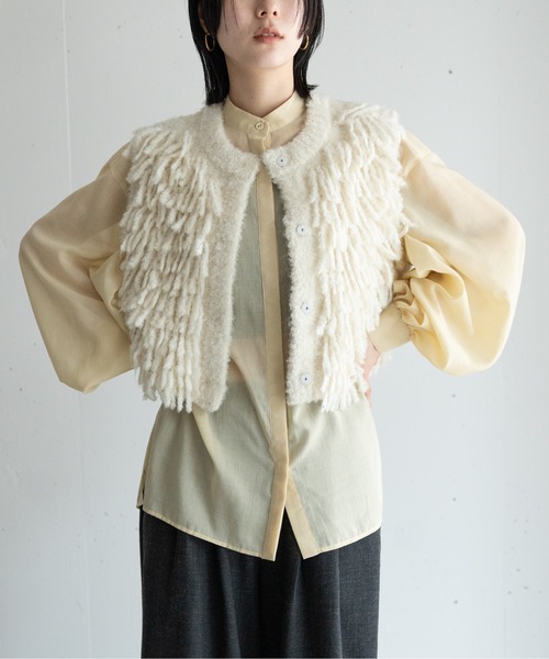 hwyl（ヒュイル） ニット セーター 2WAY フリンジニットベスト