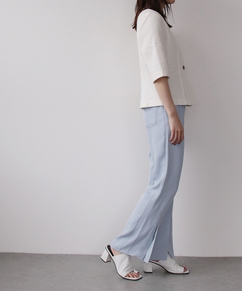 「DRESSLAVE」 ノーカラージャケット 38 ベージュ レディース_画像7