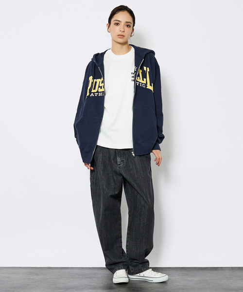 【希少】 RUSSELL ATHLETIC 無地 ブランク ジップパーカー 黒 B:MING by BEAMS (B:MING by BEAMS) [Special order] RUSSELL