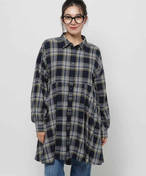 niko and…（ニコアンド） ブラウス シャツ ビエラ切り替えシャツ