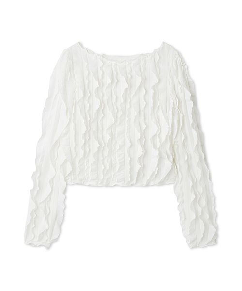 CELFORD（セルフォード） tシャツ フリルジャガードカットトップス