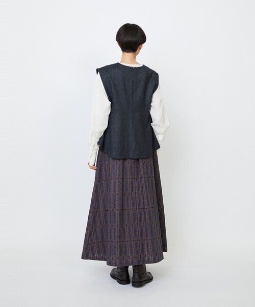 LOISIR ベスト ジレ クラシカルツイードAラインベスト レディース