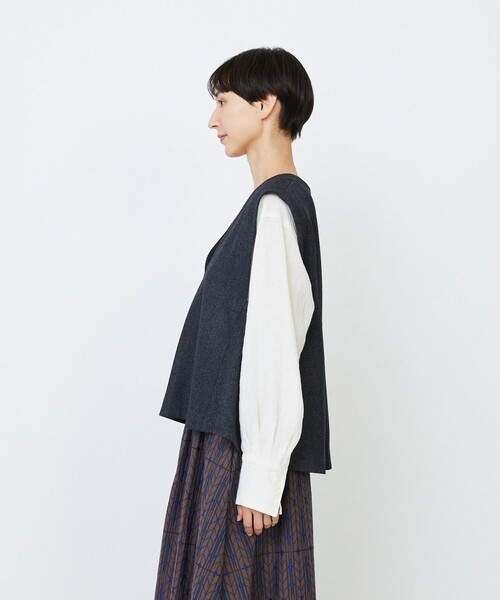 LOISIR ベスト ジレ クラシカルツイードAラインベスト レディース
