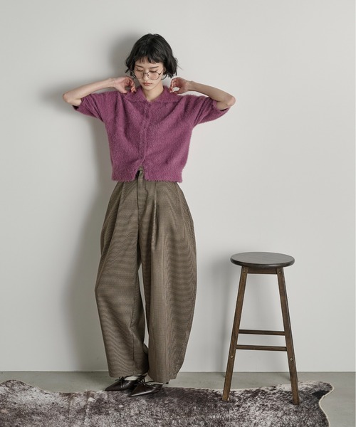 【yonページ】 THE Yon カーディガン フェザーニットポロカーデ レディース