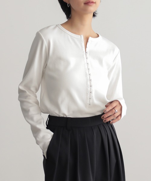 トップス c... for/c（フォーシー） tシャツ ホックテープヘンリーネックトップス