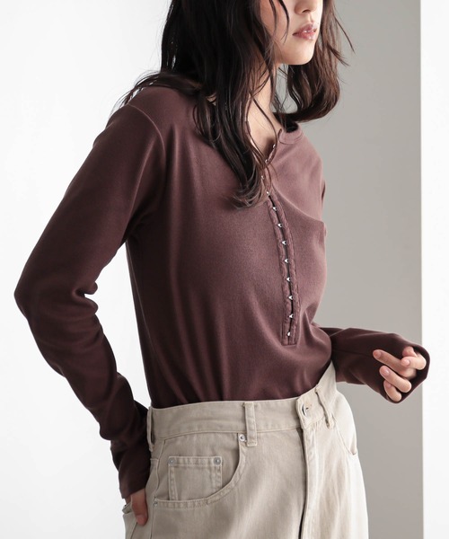 for/c（フォーシー） ヘンリーネック tシャツ 「新色追加」ホック