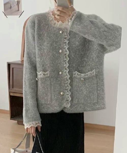 gossip!ロサンゼルス ニット セーター 「Y2Kガーリー」レーストリム