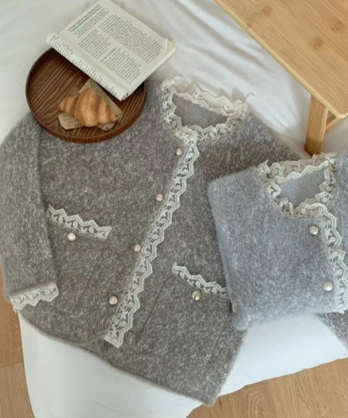 gossip!ロサンゼルス ニット セーター 「Y2Kガーリー」レーストリム