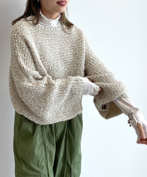 「w closet」 長袖ニット FREE ベージュ レディース_画像5