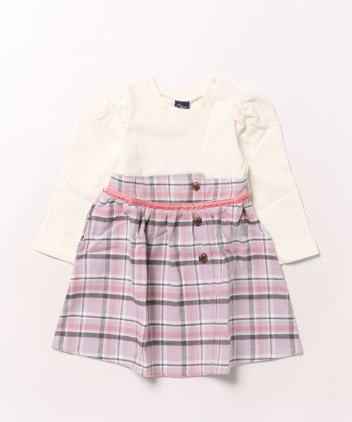 Crescent ワンピース チェック柄スカート切替ワンピース キッズ 子供服 