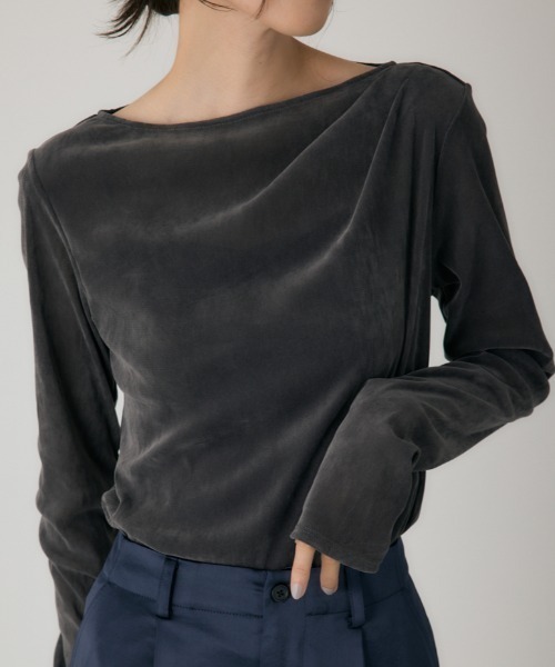 crie conforto tシャツ シアーベロアライクトップス 冬服 / 長袖