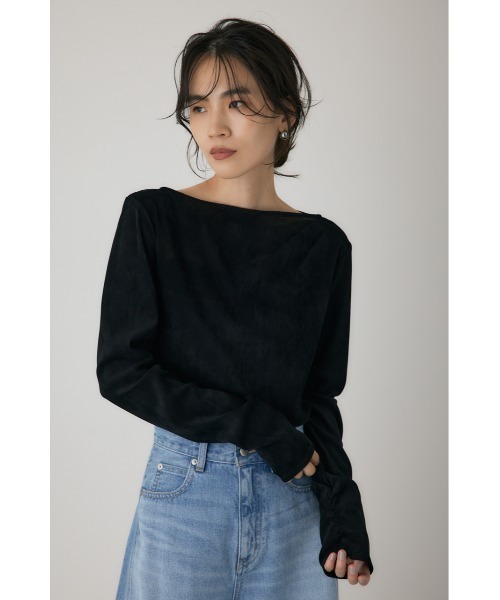 crie conforto tシャツ シアーベロアライクトップス 冬服 / 長袖