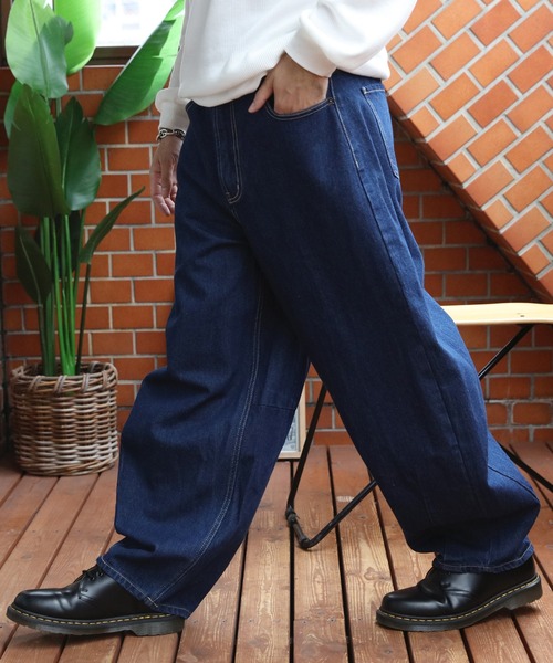 8 ワイドパンツ ジーンズ デニムバルーンパンツ メンズ レディース