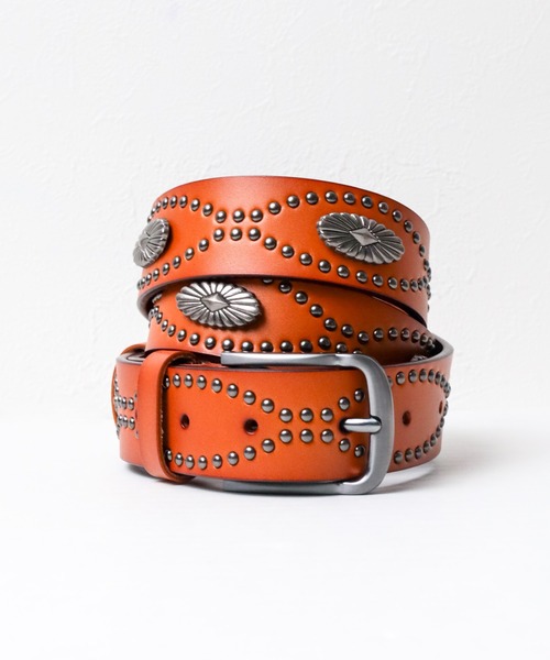 ベルト レザー コンチョスタッズベルト 33mm メンズ レディース