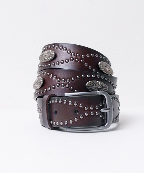 ベルト レザー コンチョスタッズベルト 33mm メンズ レディース