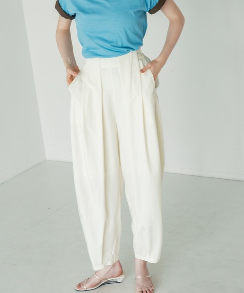 WHYTO（ホワイト） パンツ 「WHYTO. / ホワイト」タックバレルパンツ