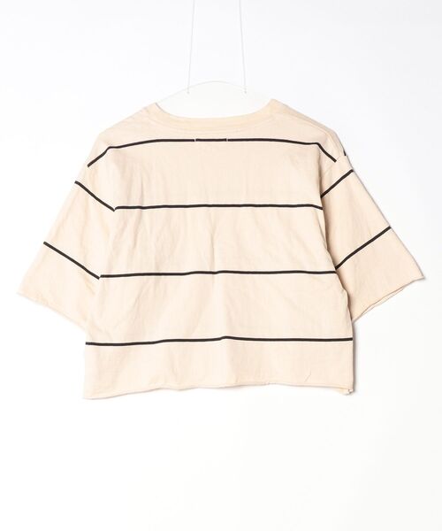 「blurhms」 ボーダー柄半袖カットソー 0 ベージュ レディース_画像2