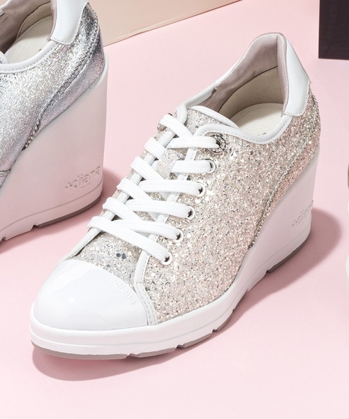 「+diana」 ローカットスニーカー 24.5cm シルバー レディース_画像3
