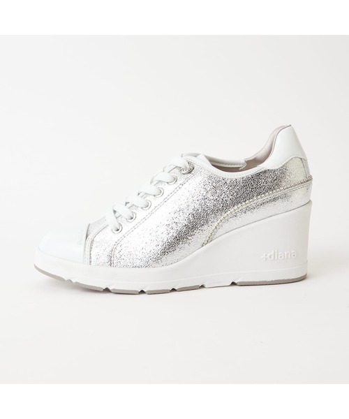 「+diana」 ローカットスニーカー 24.5cm シルバー レディース_画像6